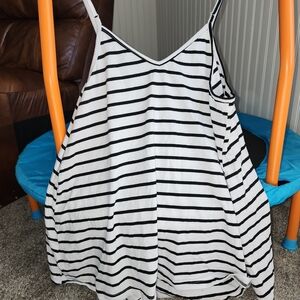 Striped Black and White Women's Top